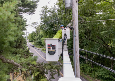 Tying into electrical service - aerial view