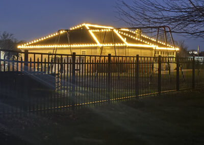 Country club Christmas lights installation.